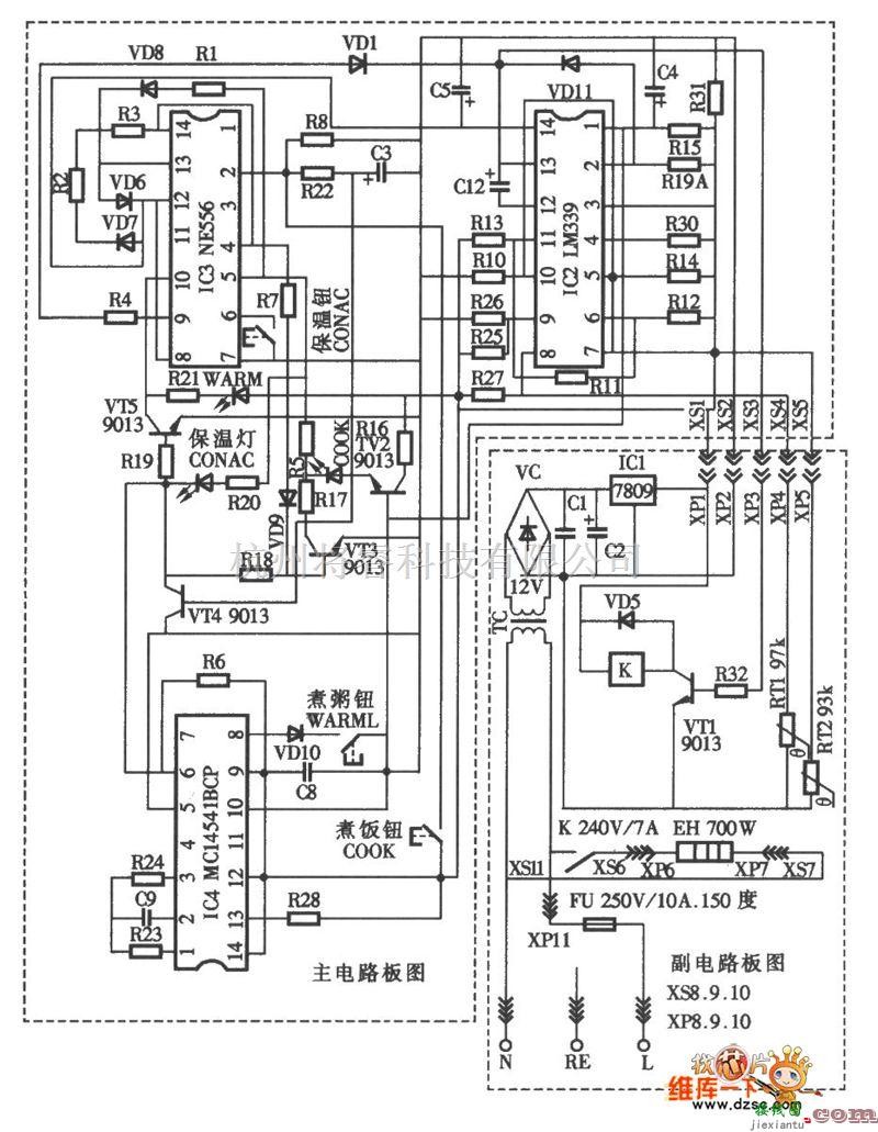 美的牌CFXB40-32型电饭煲电路图  第1张