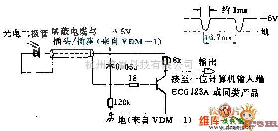 光电接收中的光笔接口电路图  第1张