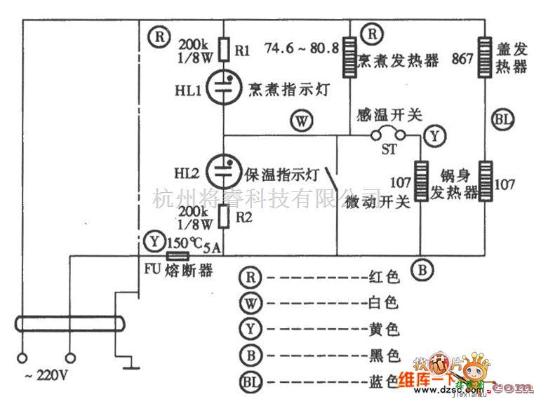 万宝CFXB50-2P电子保温式电饭锅电路图  第1张