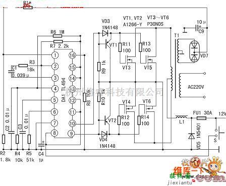 电源电路中的400W逆变器电路图  第1张