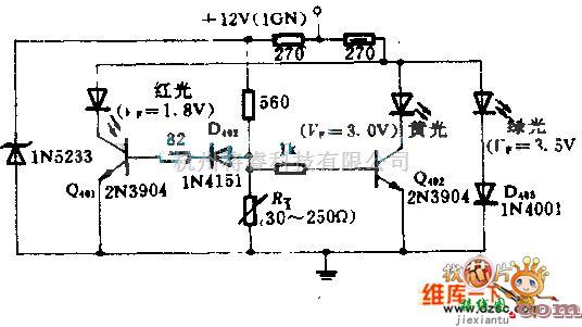 光电显示电路中的油压显示电路图  第1张