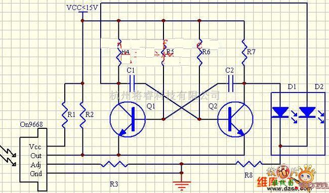 LED电路中的光控LED闪烁电路图  第1张
