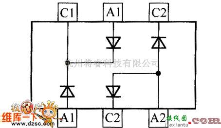 光敏二极管、三极管电路中的晶体二极管BAV7560DW内部电路图  第1张