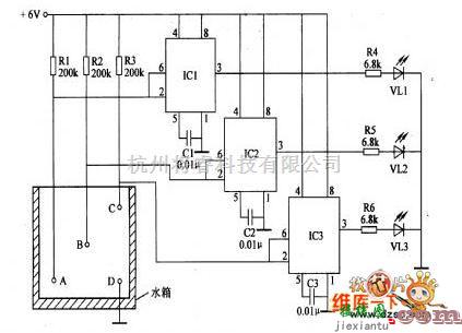 专用测量/显示电路中的水位指示器电路图 五  第1张