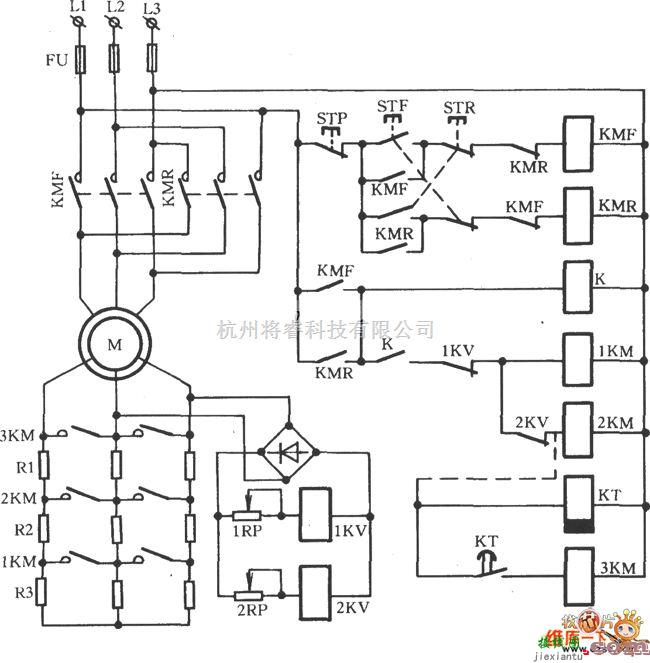 电动机中的绕线转子式电动机的反接制动电路图  第1张