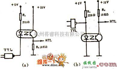 光电耦合器电路中的光电耦合器电平转换电路图  第1张