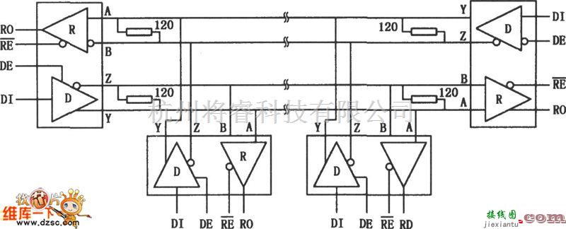 接口电路中的MAX489／491 低功耗收发器电路图  第2张