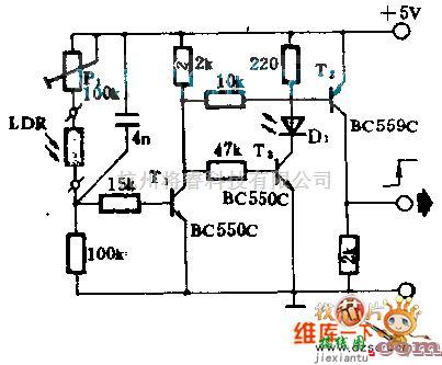 液晶显示/数显表中的光笔电路图  第1张