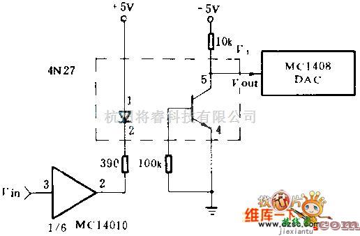 光电电路中的D/A从变换器的l 500 v隔离电路图  第1张