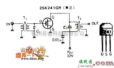 增益可调放大电路中的MOSFET高频放大电路图  第1张