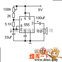 分立元件放大中的简易催眠器电路图  第1张