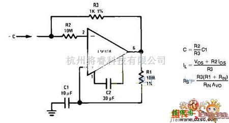 模拟电路中的负电容倍加器电路图  第1张