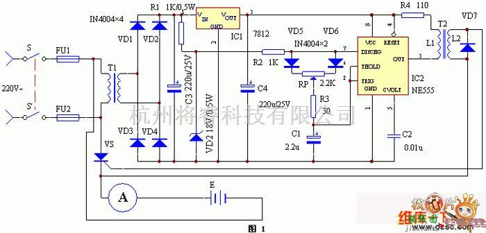 充电电路中的便携式可控硅充电器电路图  第1张