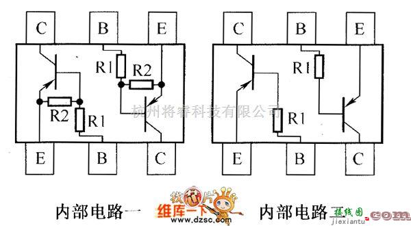 光敏二极管、三极管电路中的晶体三极管DDA114EH、DDA114TH、DDA114YH、DDA123JH内部电路图  第1张