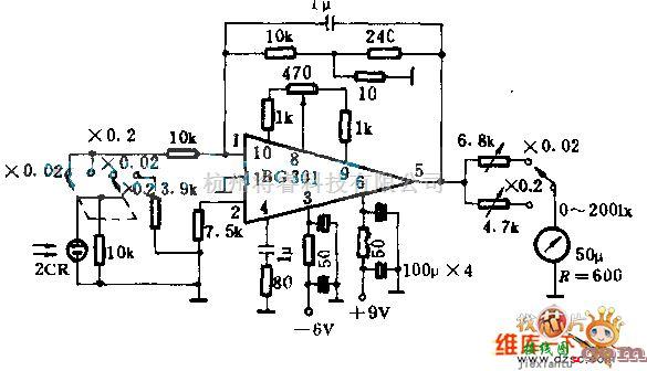 光栅/光放大器中的低照度放大电路图  第1张
