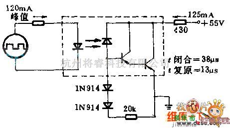 光电耦合器电路中的时钟脉冲耦合电路图  第1张