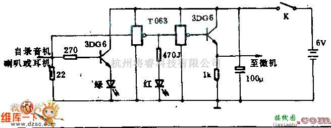 光电电路中的录音机至微型计算视转接电路图  第1张