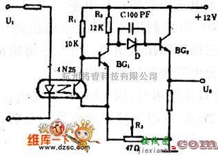 光电耦合器电路中的用于双稳态输出的光耦合电路图  第2张