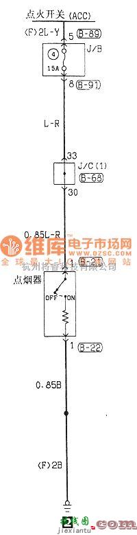 东南中的东南菱绅点烟器电气系统电路图  第1张