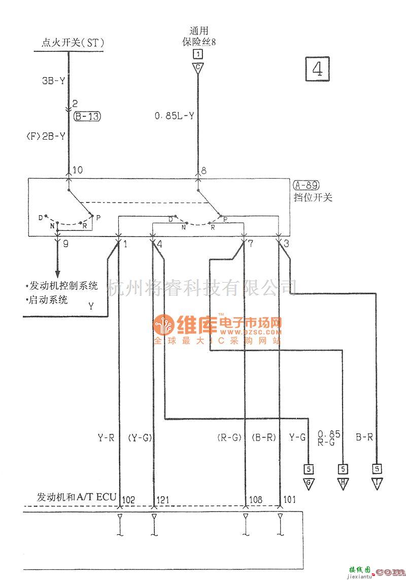 东南中的东南菱绅INVES-II 4A/T底盘电路图  第5张