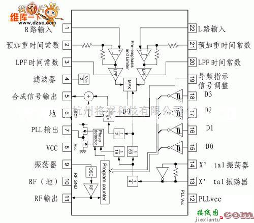 电子管功放中的无线立体声音箱电路图  第1张