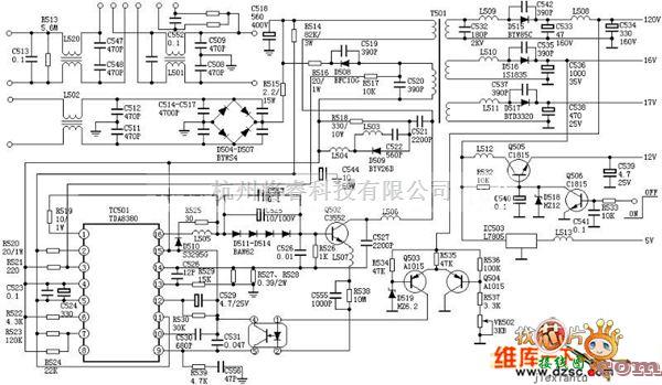 开关稳压电源中的他激式单端反激型开关电源4C7108电路图  第1张