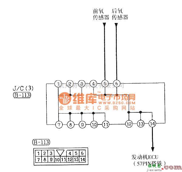 东南中的东南菱绅发动机室继电器盒电气系统电路图  第1张