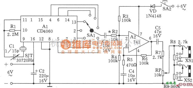 低频信号产生中的低频信号发生器(2Hz、4Hz、60Hz、120Hz等)电路图  第1张