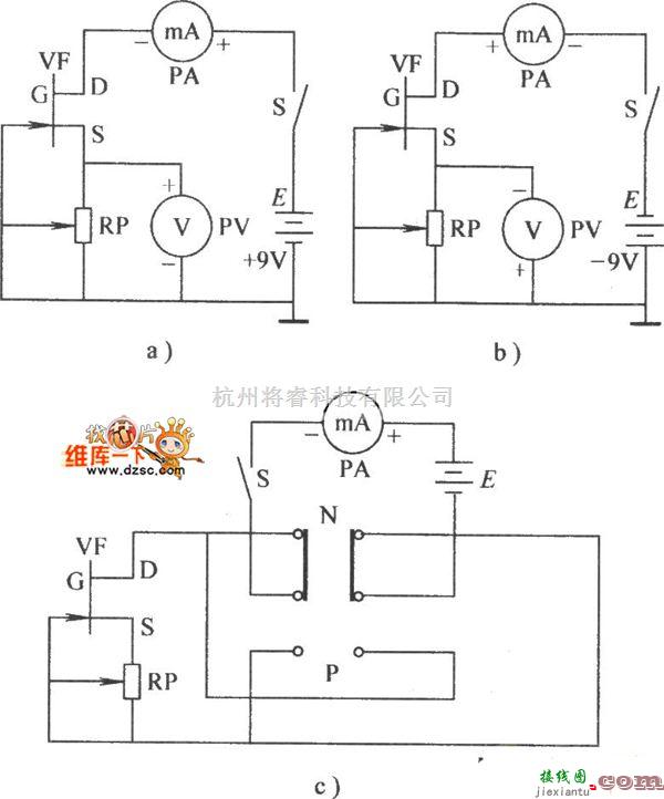 光敏二极管、三极管电路中的测配结型场效应晶体管对管电路图  第1张