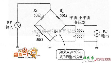 调制、阻抗变换电路中的测定阻抗匹配的反射损耗桥式电路图  第4张