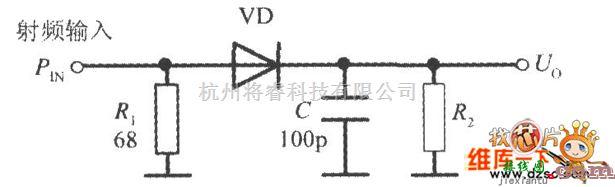 光敏二极管、三极管电路中的用二极管检测输入功率电路图  第1张