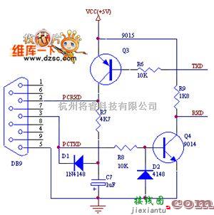 光敏二极管、三极管电路中的三极管做的RS232转换电路图  第1张