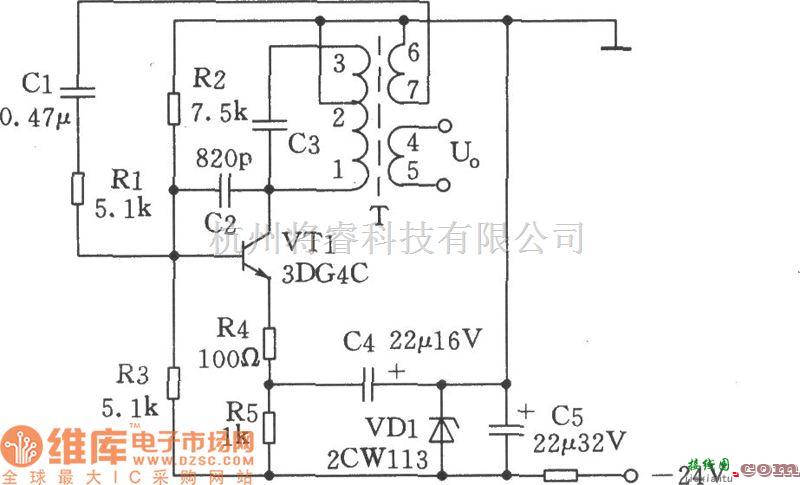 低频信号产生中的500Hz信号发生器电路图  第1张