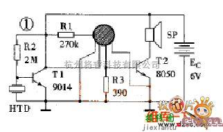 语音电路中的声控四声娃娃电原理电路图  第1张
