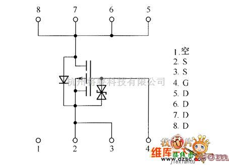 综合电路中的场效应晶体管RSS040P03内部电路图  第1张