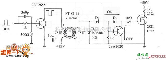 信号产生器中的使用脉冲变压器的绝缘驱动电路图  第3张