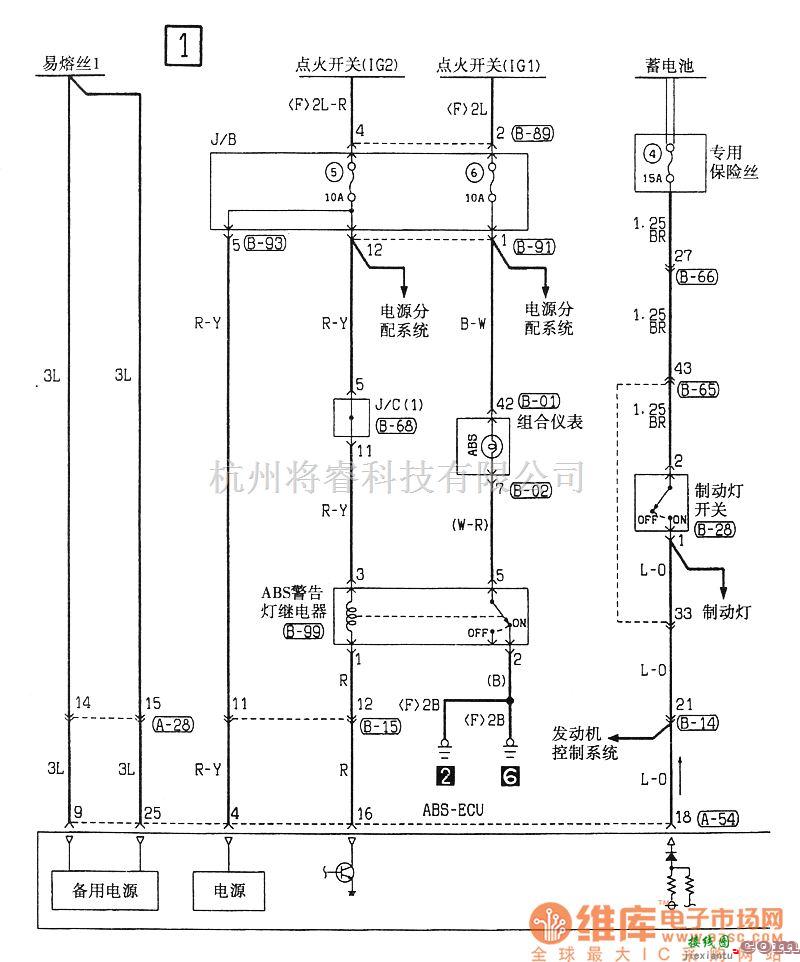 东南中的东南菱绅ABS底盘电路图  第1张