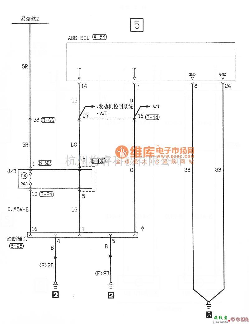 东南中的东南菱绅ABS底盘电路图  第5张