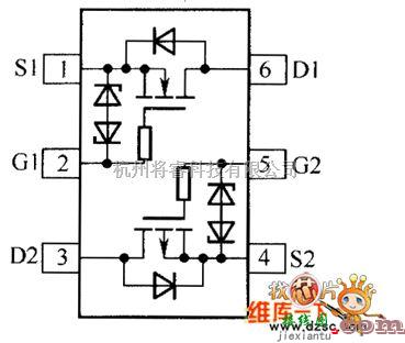 综合电路中的HTJD4105C、NTJD4401N内部电路图  第1张