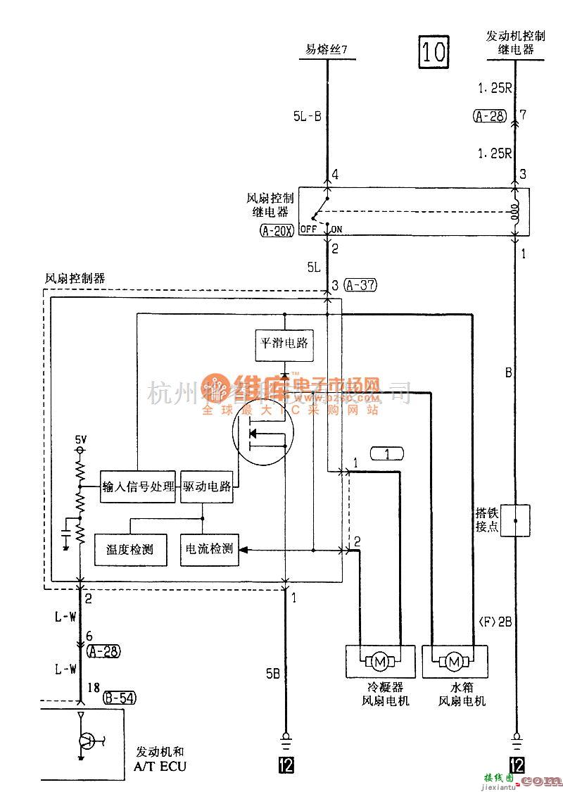 东南中的东南菱绅自动空调电气系统电路图  第10张