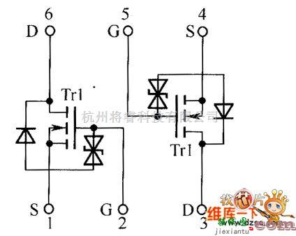 光敏二极管、三极管电路中的场效应晶体管US6K1、US6K2内部电路图  第1张