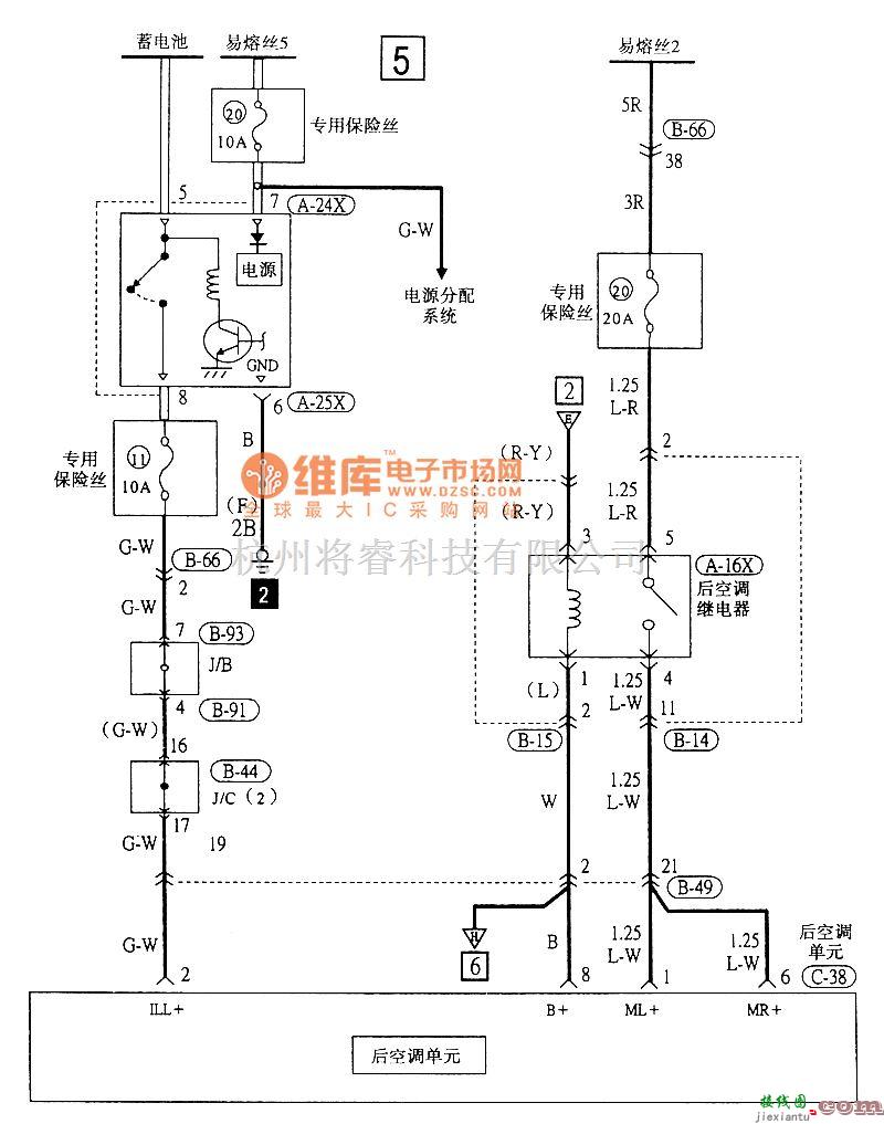 东南中的东南菱绅手动空调电气系统电路图  第5张