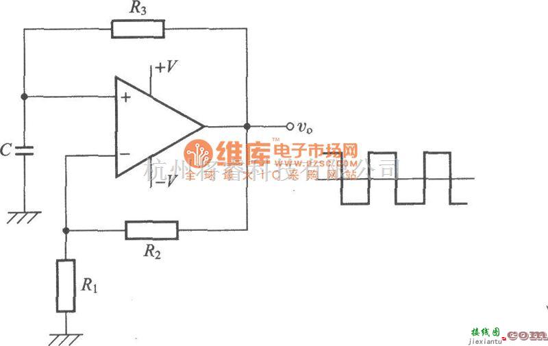 多谐振荡产生中的利用运算放大器的方波发生电路图  第1张