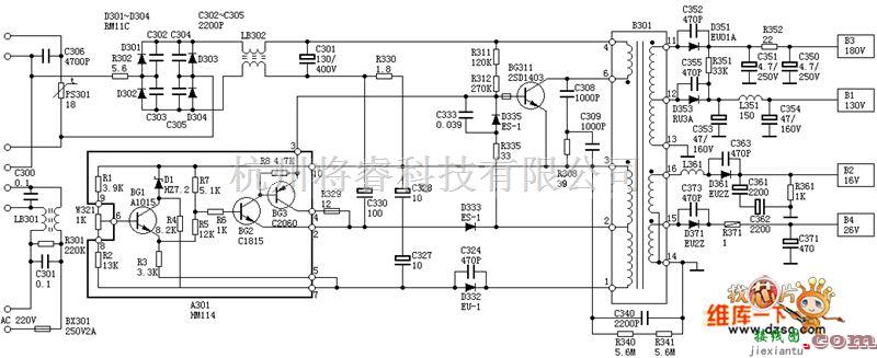 开关稳压电源中的三洋开关电源83P电路图  第1张