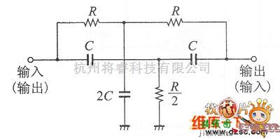 滤波器电路中的改善陷波滤波器对称型双T电路图  第2张