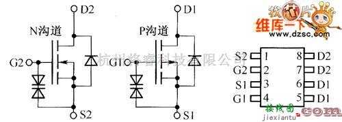 综合电路中的AOP609内部电路图  第1张