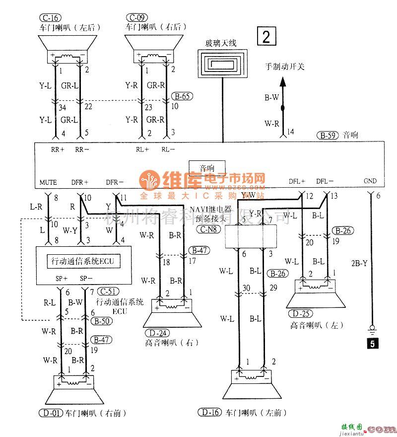 东南中的东南菱绅音响电气系统电路图  第2张