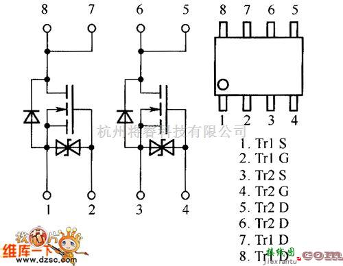 光敏二极管、三极管电路中的场效应晶体管SP8K3、SP8K4、SP8K5内部电路图  第1张