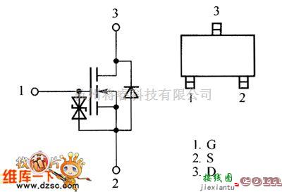 综合电路中的RSR025N03内部电路图  第1张