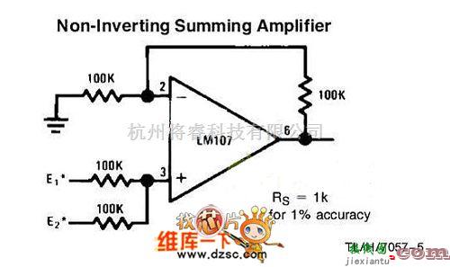 模拟电路中的同相加法器电路图  第1张